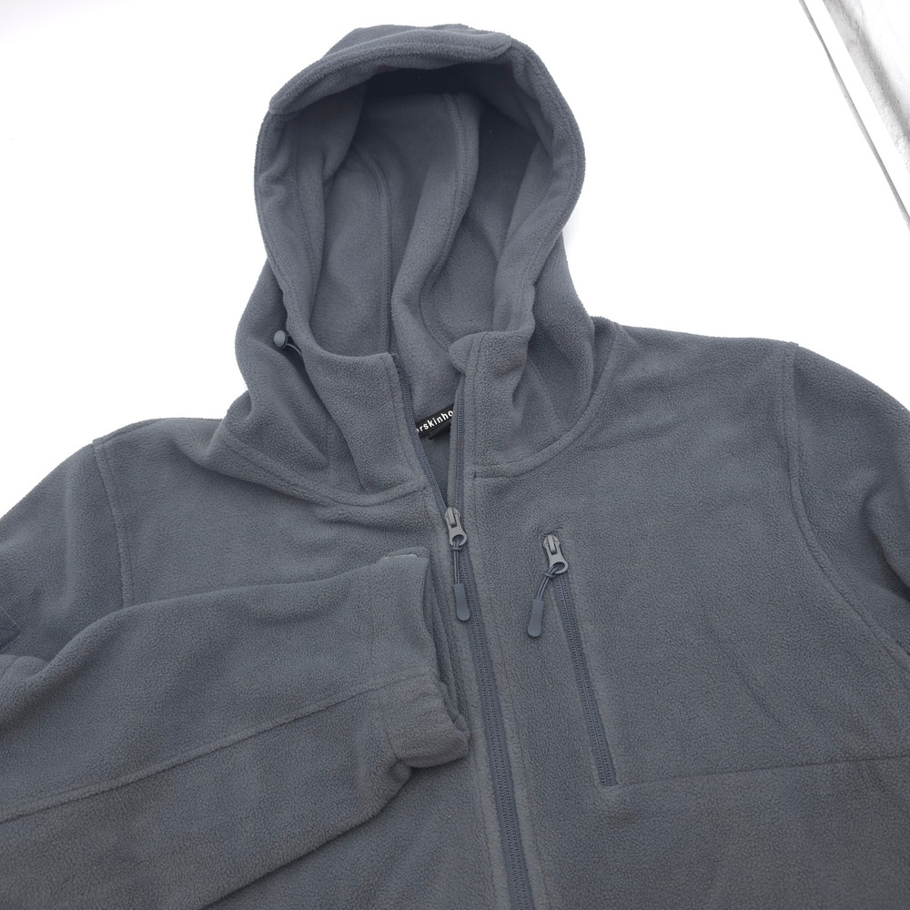 Baerskin Tactical 2.0 Fleece Hoodie Mens Large Gray Full Zip Jacket Multi-Pocket